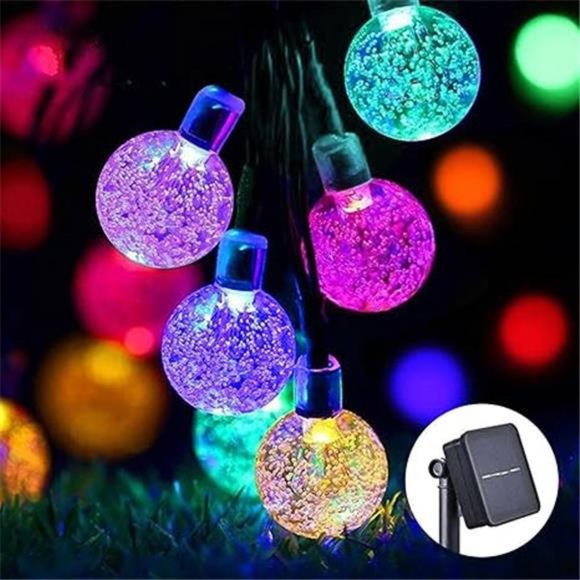 Solar String Lights Outdoor 100 Led 40 Feet Multi-Color Crystal Globe Lights - Picture 7 of 7